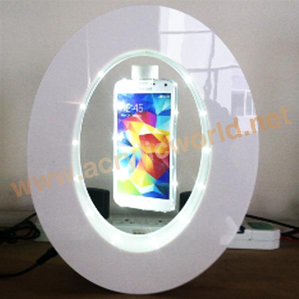 round shape acrylic floating display shelves for phone
